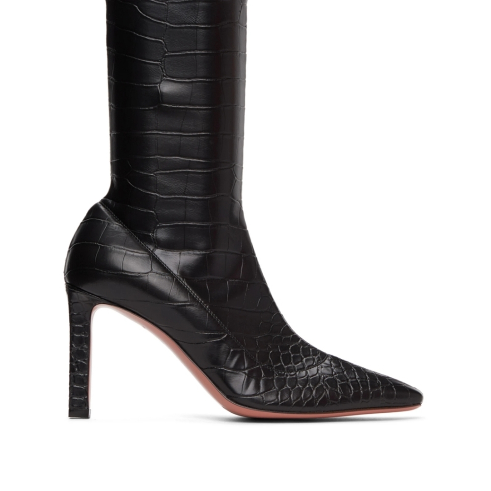 AMINA MUADDIBlack Croc Hannah Boots